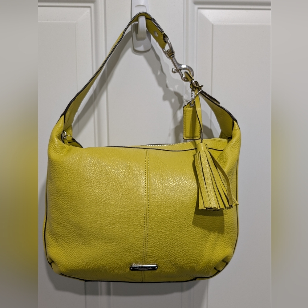 Coach Chartreuse Shoulder Bag with Tassel NWT